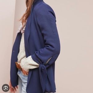 Anthropologie Cartonnier Blazer Jacket with Tie Sleeves Size 8 NWT